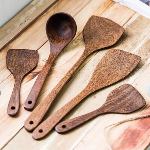 Kitchenware tableware set solid wood spoon nonstick special shovel for cooking high temperature resistant long-handled frying