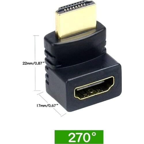 Small Practical HDMI-compatible Male to Female Right Angle Adapter For PS4 HDTV Projetor Laptop Monitor 1.4 Converter Black