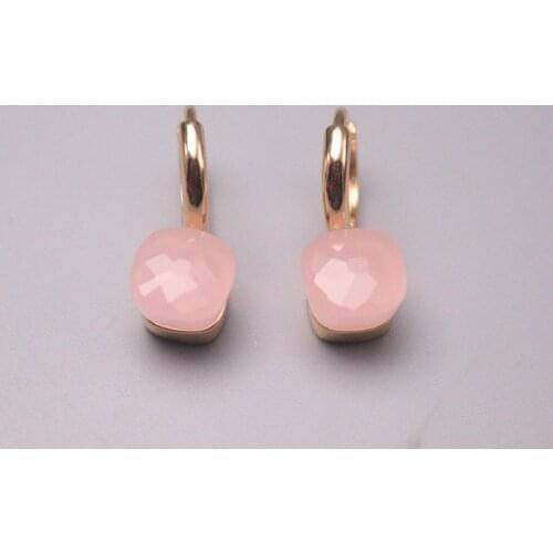 New Pure 925 Sterling Silver Earrings 21x8mm Rose Gold Colour Rose Crystal Ball Ear Drop For Woman