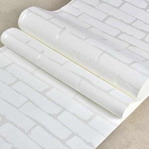 Beibehang wallpaper 3d on the wall Simple solid color white brick wallpaper 3d living room wallpaper roll papier peint mural 3d