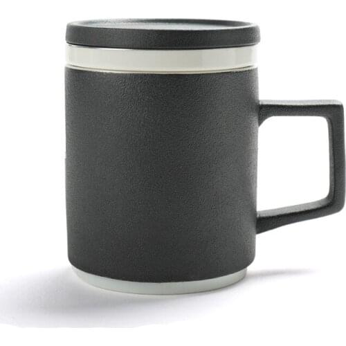 Factory Wholesale 999 Silver Gilded Ceramic Mug Japanese Filter Cup Simple Tea Making Gift Office Cup