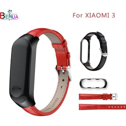 Luxury leather quality watch band strap For Xiaomi band 3 Replacement wristband For MIband 3 smart watch fashion watchbands