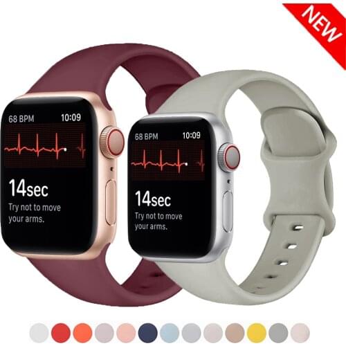 Silicone Strap For Apple Watch band 44mm 42mm 40mm 38mm smartwatch wristband bracelet iWatch band for apple watch 6 SE 5 4 3 se