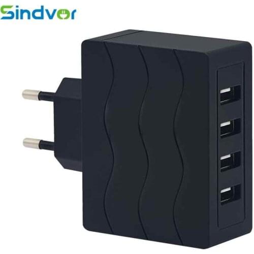 Sindvor 4 Port USB Wall Charger Adapter 5V 5A Fast Phone Charger EU Plug for iPhone X 8 7 6 Samsung S9 S8 Plus Xiaomi iPad Pro