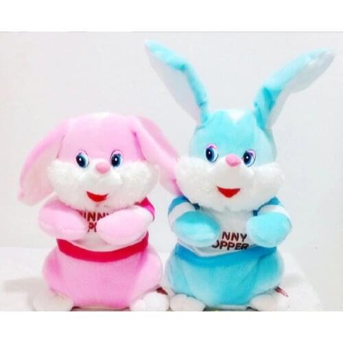 Blue/Pink Swing Ears Dancing Singing Electronic Pet Rabbit Doll Plush Toy With Battery Birthday Gift Cheap-toy for Children A055