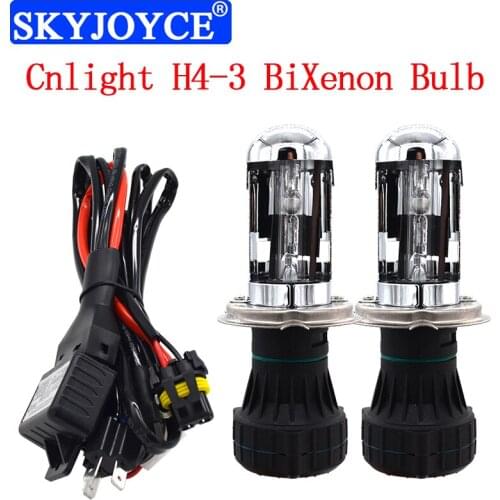 SKYJOYCE 35W H4 Hi/Lo BiXenon HID Replacement Bulb 4300K 6000K Cnlight H4 H4-3 HID Bulb With Cable Controller H4 Headlamp Bulb