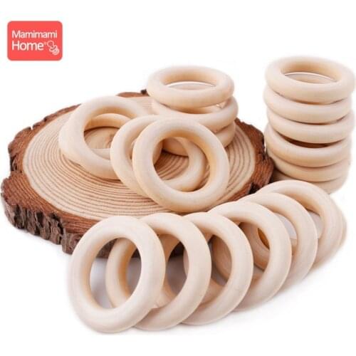 Bite Bites 100pcs 25mm-70mm Wood Teething Wooden Ring DIY Crafts Baby Bites Toys Nurse Gifts Baby Teether wooden blank
