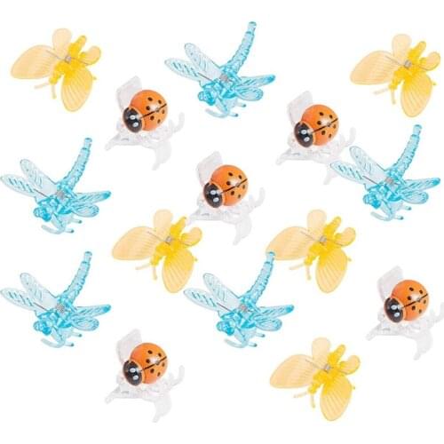 90 Pcs Butterfly Orchid Clips Dragonfly Orchid Clips Ladybug Plant Clips for Supporting Orchid Flower Vine Garden Tomato