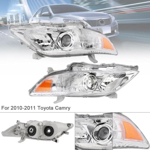 1 Pair Waterproof Durable Car Headlamps Clear Projector Left And Right Headlights Car Lights For 07-09 Toyota Camry CE LE SE
