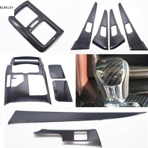 1lot ABS carbon fiber grain Interior decoration cover for 2015-2019 Toyota CROWN MK14