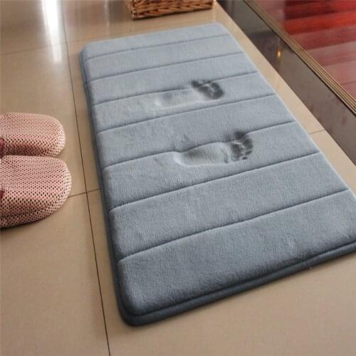 1PC 40*60cm household bathroom non-slip mat bathroom toilet carpet kitchen coral fleece memory foam carpet mat