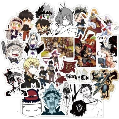50PCS Japanese Anime Black Clover Waterproof Stationery Pvc Sticker Skateboard Suitcase Guitar Luggage For Kid Toy DIY Sticker