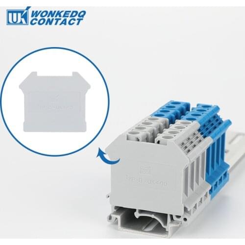 10Pcs D-UK4/10 End Barrier Plate For UK 3N/5N/6N/10N/25 UIK16 Connector D UK 4/10 Din Rail Terminal Block Accessories End Cover