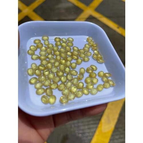 10pcs/lot real natural size 8MM*6MM original yellow sapphire gemstone cut shining in bulk wholesale Beautiful colors stunning