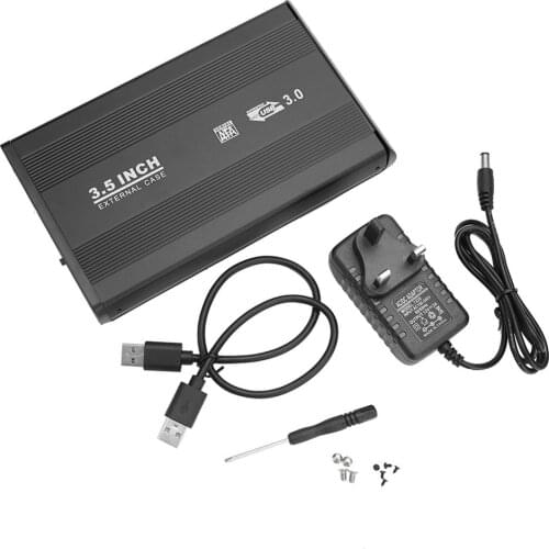 3.5 inch USB3.0/USB2.0 SATA HDD SSD Box 3.5in usb sata External Enclosure Box Aluminum Alloy Hard Disk Drive Case UK Plug