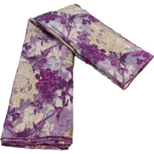 2021 purple High Quality African Brocade Fabric Latest Dubai Style Lace Nigerian French Jacquard Lace Fabric for Wedding Party