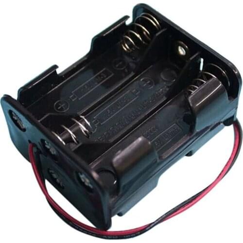 6 x AA Thicken Battery Holder, No Cover, Wired Battery Clip Standard Connector Double-sided Battery Holder for AA Battery