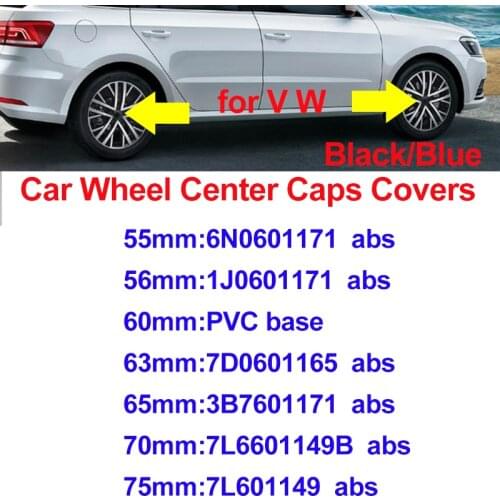75mm 70mm 65mm 63mm 60mm 56mm 55mm Badge Car Logo Cover Car Wheel Center Hub Cap For Passat B6 B7 CC MK5 MK6 Tiguan Emblem