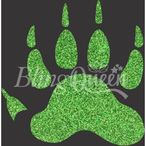 BlingQueen 12PCS/LOT Korean Iron On Glitter Shirt Transfers Motifs Paw Design, Colors and Sizes can be customized