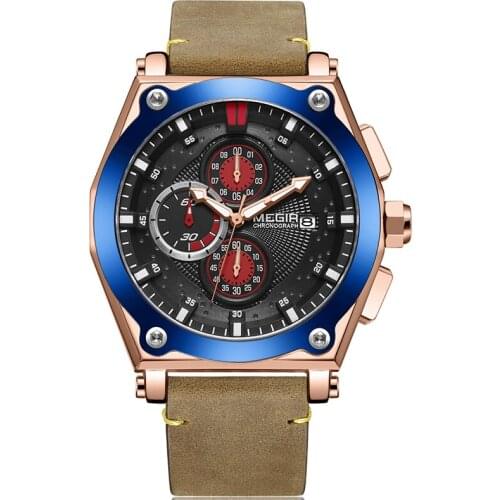 MEGIR Mens Watches Top Brand Luxury Clock Relogio Masculino 3ATM Waterproof Watches Chronograph Wristwatch Reloj Hombre for Men