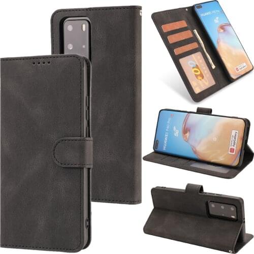 For Huawei Mate 40 Pro P40 Lite P30 30 PU Leather Flip Case Card Holder Folded Wallet Shockproof Matte Phone Cover Shell Fundas