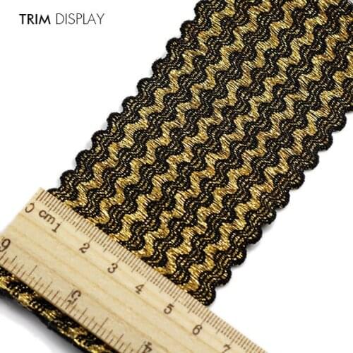 Elastic Stretch Fabric Black Gold 59mm Webbing Ribbon Tape Band Belt Material Applique Scrapbooking Sewing Supplies 10yard/T851