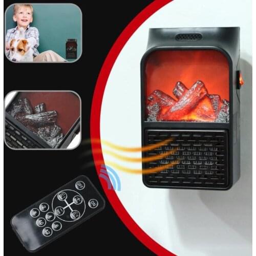 Free_on Mini Electric Wall-outlet Flame Heater Plug-in Air Warmer Household Wall Handy
