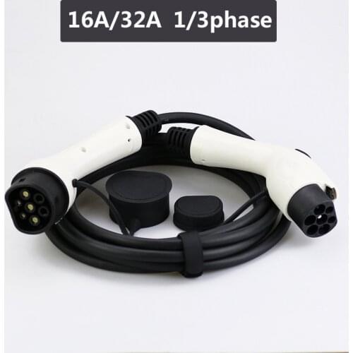 16A 32A three phase 22kw ev cable type 2 to type 2 EV charger cable for electric vehicle iec IP65 32a evse Car Charger Station
