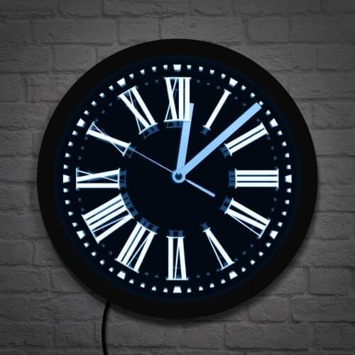 Classic Roman Numerals Vintage Wall Clock With Luminous LED Backlight Roman Numbers Lighted Wall Watch Roman digits Night Light