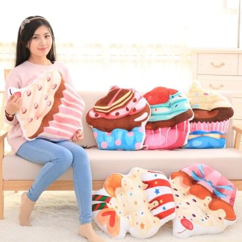 Creative 3D Simulation Cake Ice Cream Cushion Pillow Children Plush Toy Creative Fill Plush Doll Home Decor Girl Child Gift