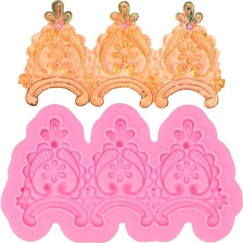 Lace 3D Flower Pattern Silicone Mold Cake Decorating Tools DIY Baking Fondant Chocolate Sugarcraft Candy Soap Mould