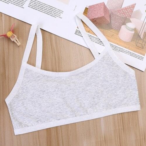 Hot Sale Teenage Underwear Solid Color Girls Training Bras Wireless Breathable Child Bra Cotton Teenage Sports Bra