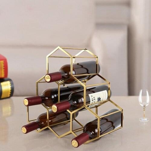 Nordic Metal Creative Wine Rack Ornament Wine Shelf Home Living Room Wine Cabinet Display Rack Wine Baskets