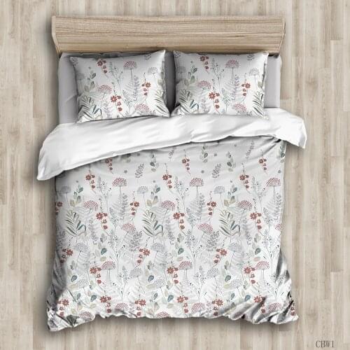 Lovely floral print bedding set soft and breathable large single bed double bed quilt cover and pillowslip