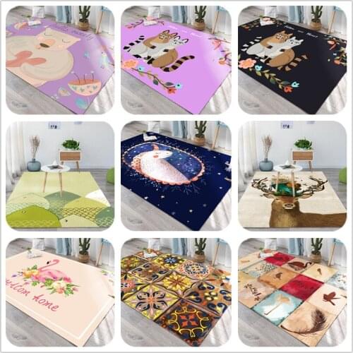 Fashion Cartoon Animals Printed Carpet Bedroom Decor Carpets For Living Room Large Area Rugs Home tapete alfombra tapis Salon