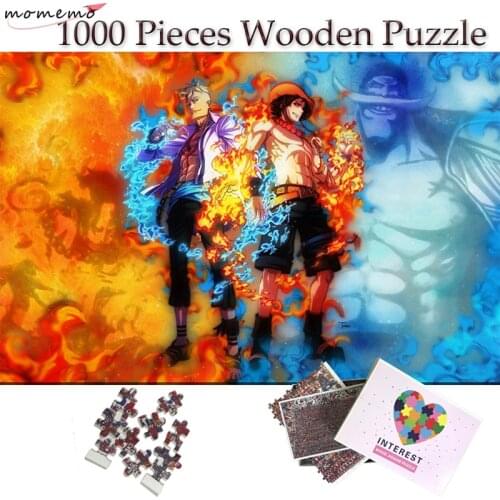 MOMEMO Burning Man Marco Ace Jigsaw Puzzles 1000 Pieces One Piece Anime Wooden Puzzle for Adults Teenagers Children Puzzle Toys
