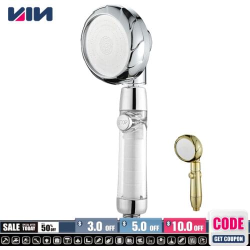Hand-held Rainfall Shower Head Adjustable High Pressure Bathroom Accessories Portable Removable Bath Water Filtration Showerhead
