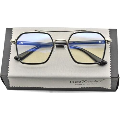 New 2021 Unisex Anti Blue Light Computer Glasses Men Women Vintage Metal Frame Gaming Square Eyewear UV Protection Eyeglasses