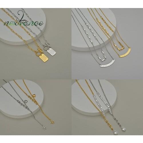 Nextvance Charm Necklaces Stainless Steel Square Card Heart Star Necklace Pendant For Women Girlfriend Jewelry Gift Dropshipping