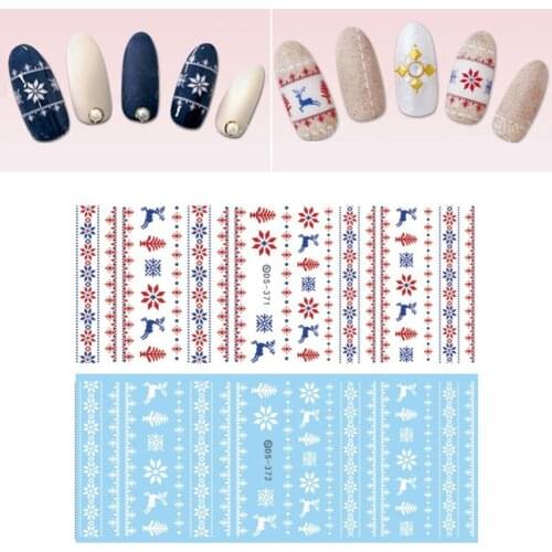 Water Transfer Christmas Style DIY Nail Art Sticker Women Manicure Decals Decor