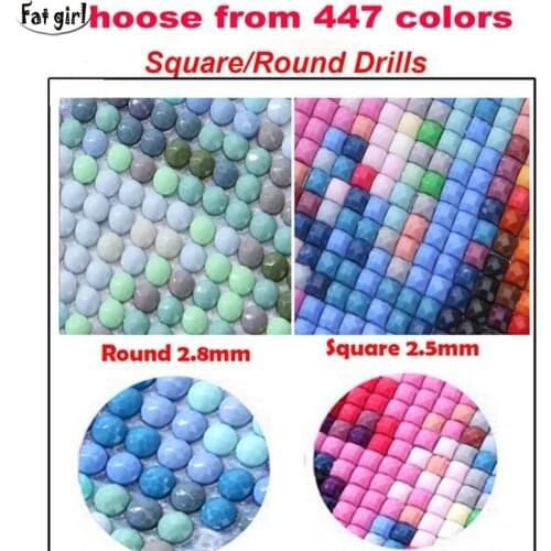 Fat girl Wholesale D-MC 447 Color Full Round/square Drills Resin Diamond,Diamond Painting Full Drill Beads Stone Gem Accessory