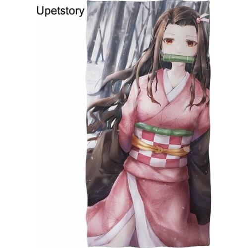 Upetstory Household Bath Towels Slayer Kamado Nezuko Large Bathroom Face/Hair Towel Soft Beach Towels for Kids Adults Warm Towel