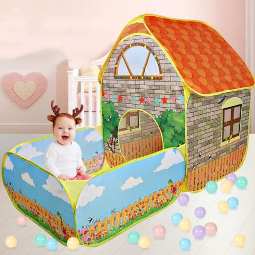 Portable Childrens Tent Baby Playpen with Courtyard Garden Indoor Ball Pits Pool Childrens House Easy Folding Crawling Teepee