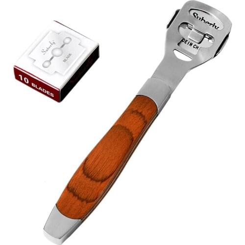 LMDZ Leopard Print Stainless Steel Leather Thinning Craft Tool Professional Shovel Leather Knife with 10 Blades