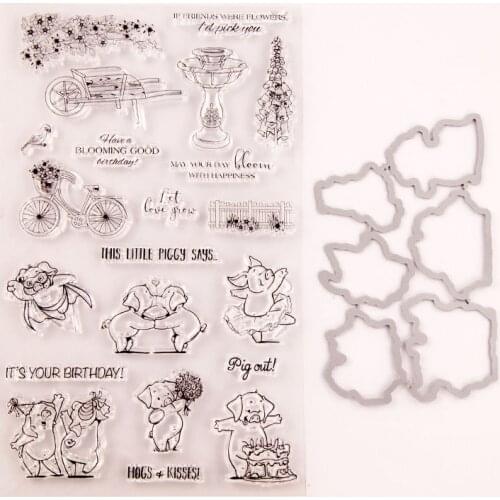 NCraft Clear Stamps Scrapbook Paper Craft scrapbooking T1651 piggy birthday wish