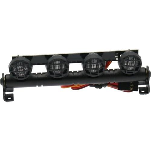 RCAWD 4 Lamps Roof Lamp With 5 Modes White Light For Rc Hobby Car Crawler Scale Parts Axial Traxxas Update Parts