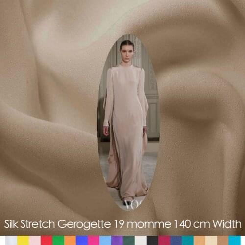 SILK STRETCH DOUBLE GEORGETTE Width55"-140cm19mmPure Silk Fabric Meter Silk Pants Material Silk Fabric Stretch