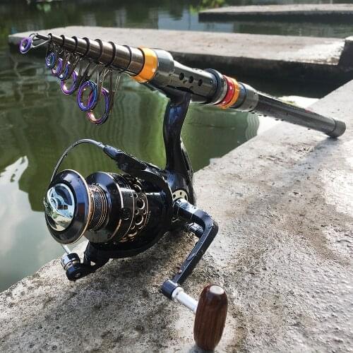 Telescopic Fishing Rod Reel Combo Kit Fishing Rod Gear +Spinning Reel for vara de pesca Fishing Rod and Reel