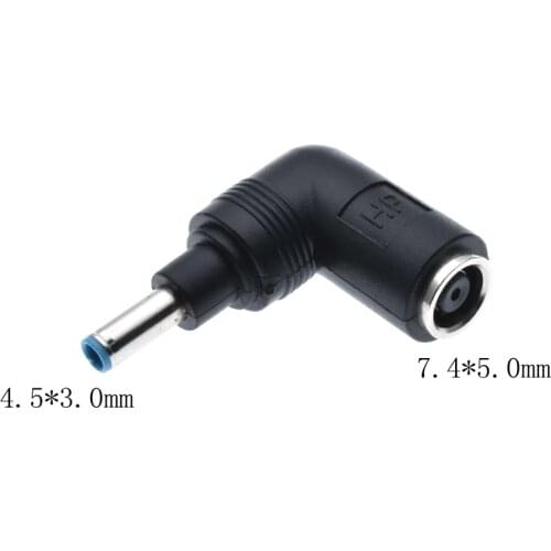DC 7.4*5.0mm Lenovo Ultra slim DC Jack to HP Dell 4.5*3.0mm Plug 90 Right Angled Adapter For Laptop,1pcs