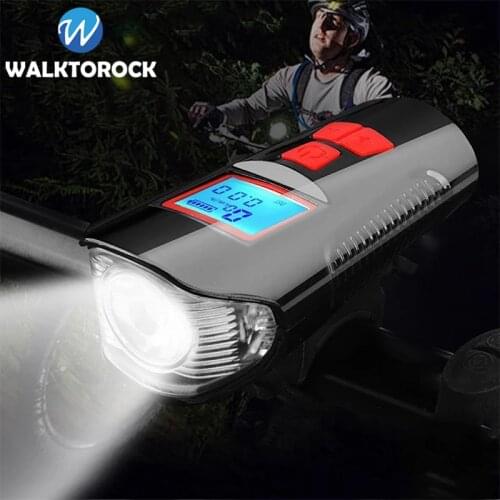 Bicycle Light Computer LCD Screen Wireless Speedometer Digital Odometer MTB Bike Headlight Bicycle Bell T6 LED Cycling Light